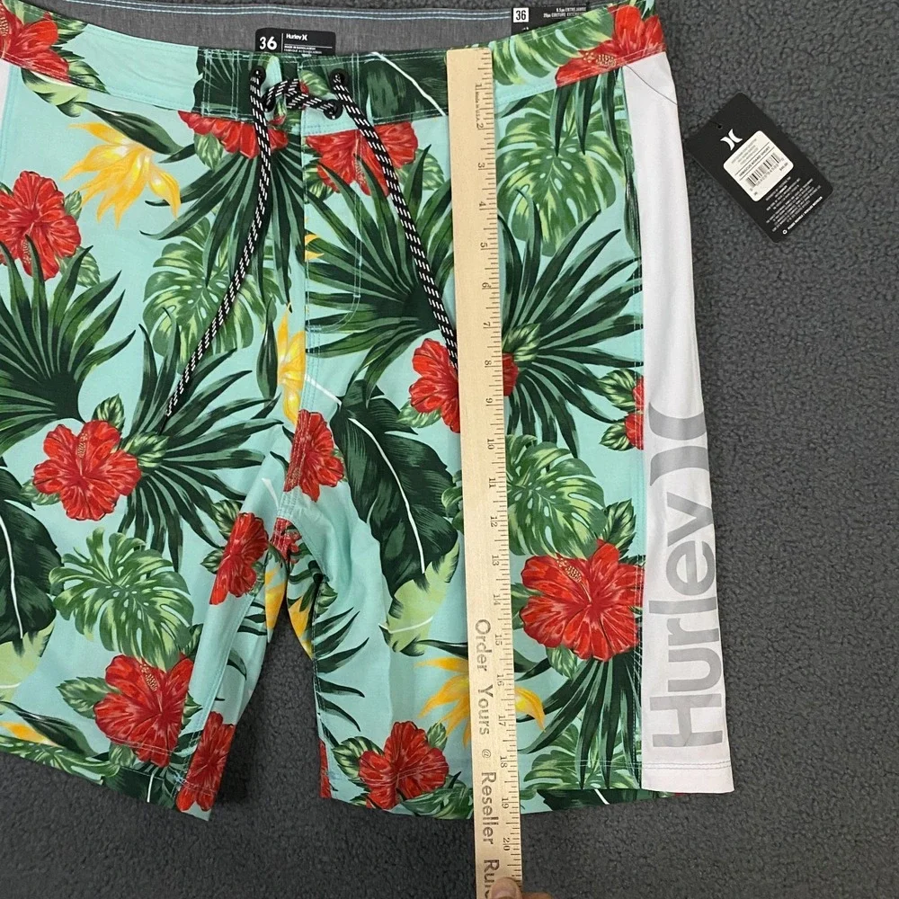 Hurley Hibiscus Board Short Mens 36 Floral Stretch Water‎ Repellent Hybrid Swim